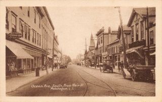 Patchogue Long Island York Ocean Ave South From Main St Eagle Postcard Co
