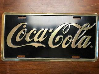 Rare 1996 Coca Cola Car Tag License Plate 6 " X 12 " Gold/black 96d - 0985