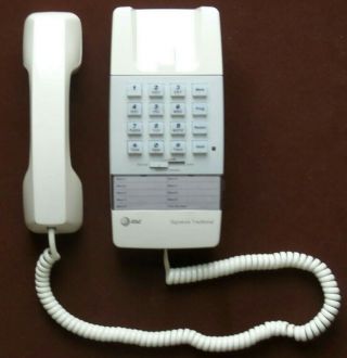 Vintage At&t Traditional Model 100 Touch Tone Phone,  Wall Mount / Ivory