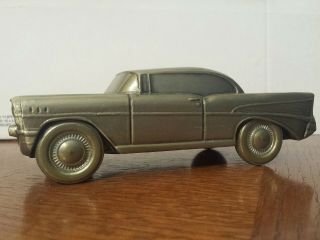 Vintage 1974 Banthrico Pewter Coin Bank 1957 Chevrolet Bel Air Chevy Auto