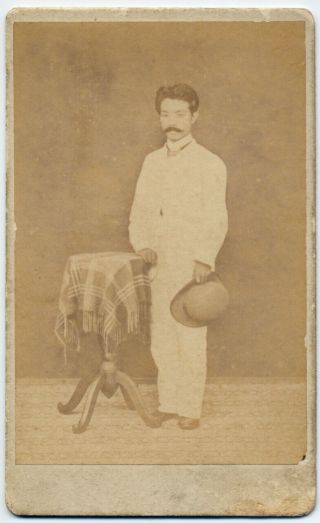 12304 Japanese Vintage Photo / 1887 Portrait Of Chemist In Suit With Hat W Japan