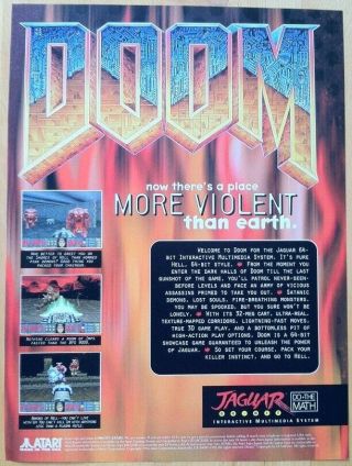Doom Atari Jaguar Poster Ad Print Retro