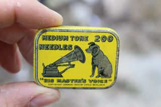 Vintage Rca Victor Pat.  1900 200 Medium Tone Needles Tin Box His Masters Voice