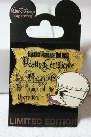 Wdi - Haunted Mansion Holiday Death Certificate - Dr.  Finklestein Pin 66536