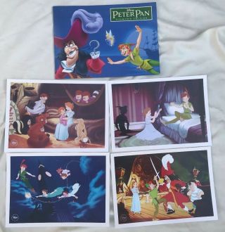Disney Peter Pan Art Print Lithograph 10x14 " Exclusive Disney Store 2011 4 Set