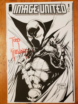 Image United 1 Spawn B/w Variant 1:50 Signed By Todd Mcfarlane Nm