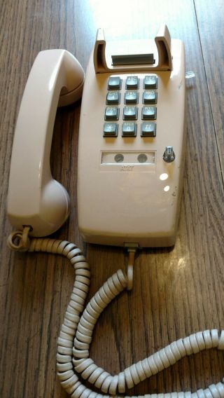 Western Electric Tan Push Button Wall Phone 2 - Line 2555bmp