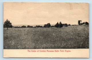 Manassas,  Va - Civil War Battle Field View - Dowells Pharmacy Postcard