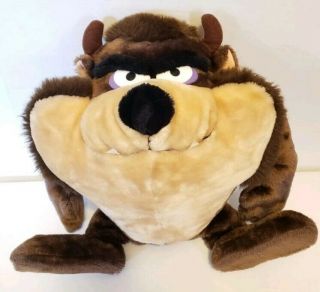 Vintage 1993 Tazmanian Devil Warner Bros Taz Plush Large Stuffed Animal 16 "