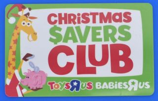 Toys R Us Babies R Us 2010 Green Christmas No Value Gift Card Display Memory Bt2