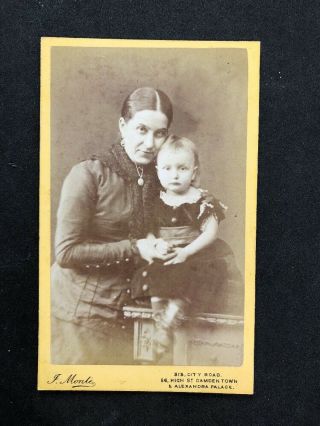 Victorian Carte De Visite Cdv: Lady: Monte: London: Mother Child (movement)