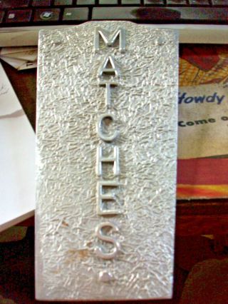 Cast Aluminum Marquee For A Vintage Match Vendor,  Ready To Mount,  7 3/4 " X 4 "
