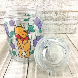Winnie The Pooh Clear Glass Jar With Sealing Lid - Bashful Pooh Spring Flowers
