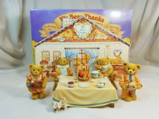Cherished Teddies We Bear Thanks Family Thanksgiving Collector Set 1996 175560