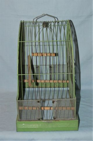 Vintage Painted Metal Curved Top Birdhouse Bird Cage 3