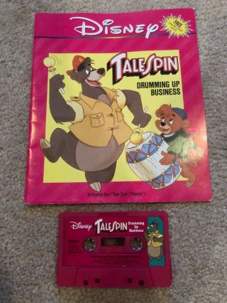 Disney Talespin - Drumming Up Business - Read Along Book And Cassette 1991