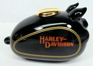 Vintage Harley Davidson Hog Gas Tank Ceramic Piggy Bank