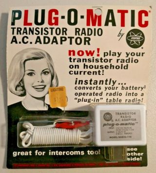 Vintage Fedtro Ac Adapter For Portable Transistor Radio Made In Japan Nos - - 895