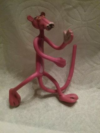 1996 Vintage Pink Panther Bendable Bendy Wire Action Figure Rubber Toy