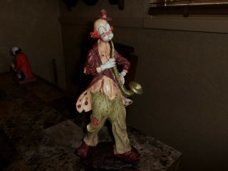 Large Duncan Royale Clown Playing A Sax Figurine