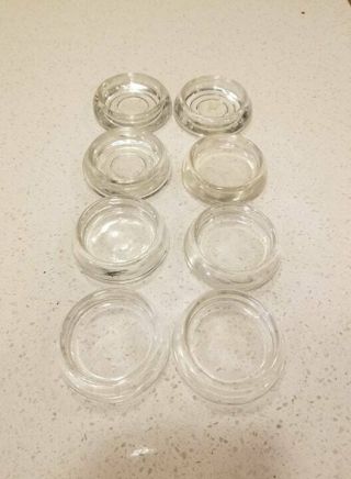 8 Vtg Anchor Clear Glass Furniture Casters 3 "