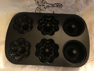 Nordic Ware Multi Mini Bundt Cake Muffin 6 Cups Baking Pan