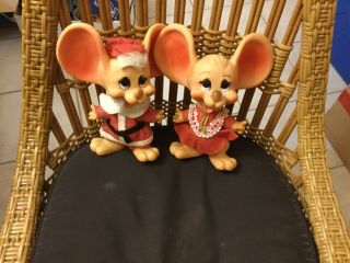 Vintage Huron Products Big Ear Santa Mouse Bank & Mrs Claus Mouse Bank