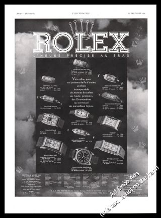 1934 Rolex Watch Wristwatches Vintage Print Ad - Z1