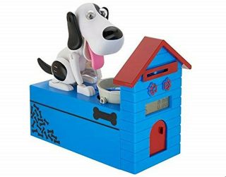 Mindscope Hungry Pet Coin Bank Animatronic Dog Lcd Display Digital Automatic