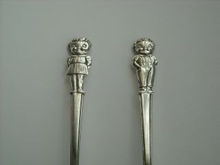Vintage Campbell Soup Kids Silverplate Spoons Boy & Girl Collectible