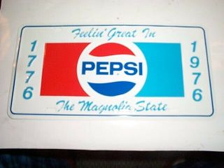 Pepsi Cola Soda 1976 Magnolia State License Plate Car Tag Sign Mississippi