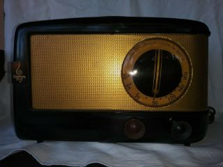 Rare Vintage 1947 Emerson 543 Tube Radio Black Bakelite