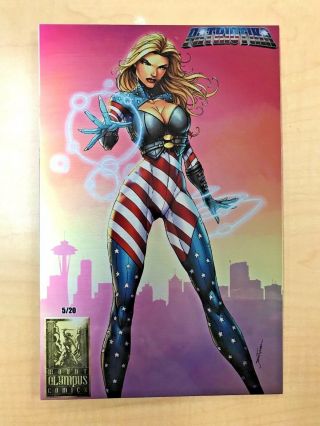Patriotika 1 Ace Seattle Comic Con Metal Variant Cover By Jamie Tyndall /20