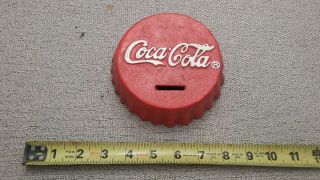 Vintage 5 1/4 " Cast Iron Coca Cola Coke Bottle Cap Penny Dime Bank