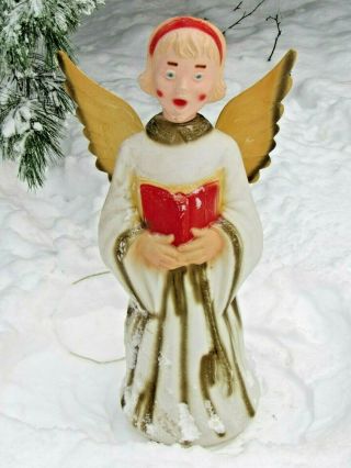 Vtg Empire Blow Mold 30 " Choir Girl Angel W/cord Christmas Outdoor Caroler