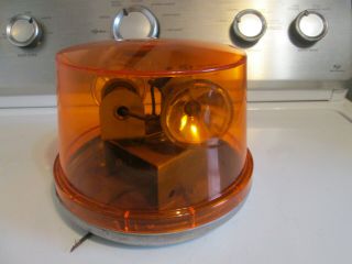 Vintage Dietz Rotating 2 Bulb Amber Emergency Magnetic Beacon Light