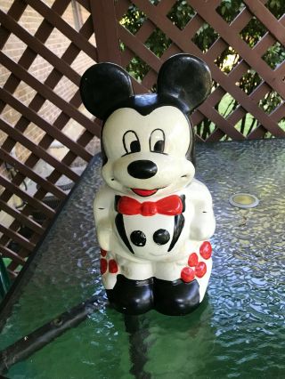 Walt Disney Turnabout Cookie Jar Mickey Mouse Double Side Hand Painted