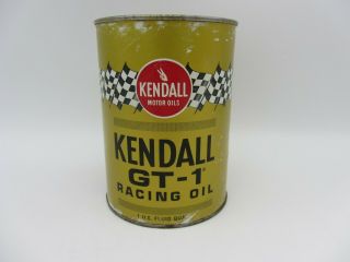 Vintage 1 Quart Kendall Gt - 1 Racing Sae 40 Motor Oil Cardboard Can Gas