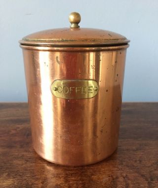 Vintage Copper Kitchen Canister Coffee