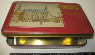 Vintage Lambertz Tin Made West Germany Empty Cookie Chocolate Hinged Container