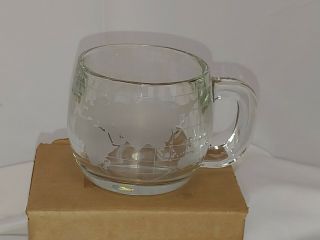 Vintage Nescafe Nestle World Globe Glass Coffee Tea Mug Cup NIB 2