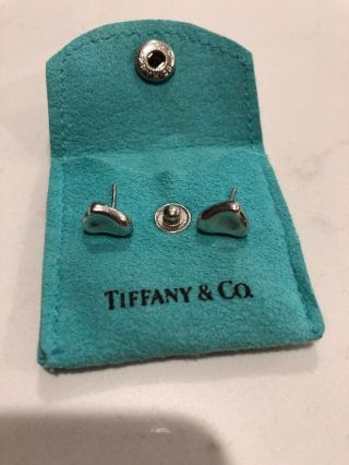 Vintage Tiffany & Co.  Sterling Silver 925 Elsa Peretti Bean Earrings No Backs