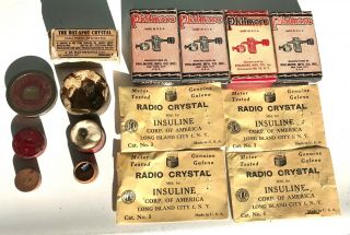 9 - Crystal Radio Detectors And Collectable Empty Packaging For Detectors
