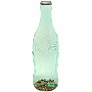 Large Cola Bottle Piggy Bank Coin Storage Box Coke Kids Tall Money Safe Decor