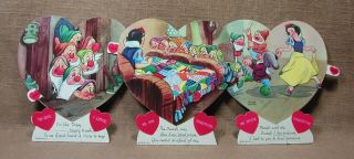 Three 1938 Disney Snow White & The 7 Dwarfs Mechanical Valentines
