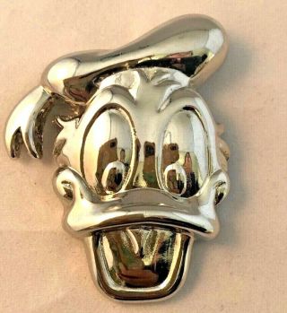 Vintage Disneyana Donald Duck 3d 925 Sterling Silver Puffy Pin Brooch