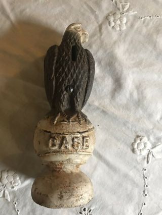 J J Case Cast Iron Eagle Bank 9 Inches Tall