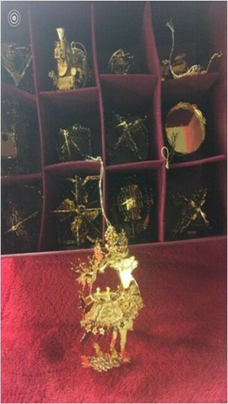 Danbury 24k gold plated Christmas ornaments - set of 12,  1 in collectors box 2