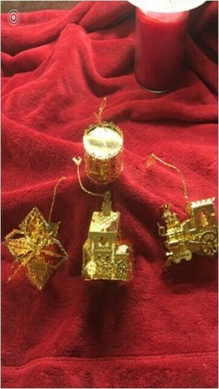 Danbury 24k gold plated Christmas ornaments - set of 12,  1 in collectors box 3