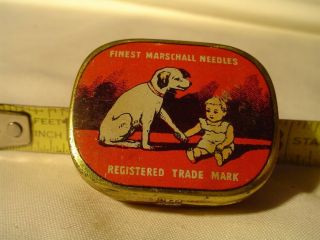 Rca Victor Nipper,  Vintage Gramophone Needles In A Tin Box